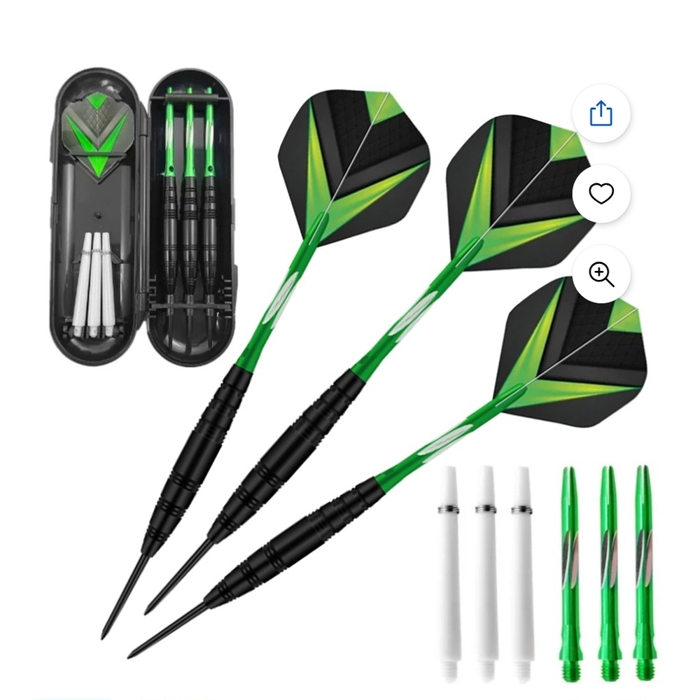 Vibrant Green and Black Dart Set 2 Sets